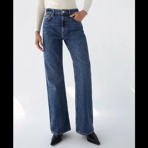 Zara relaxed fit flare denim jeans sz 6
